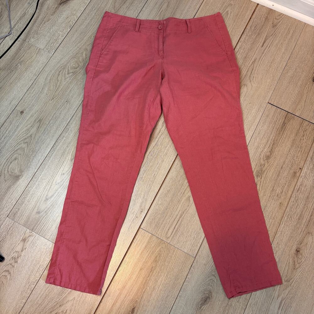 Ann Taylor Loft Linen Pant Womens Rose Pink Size 10